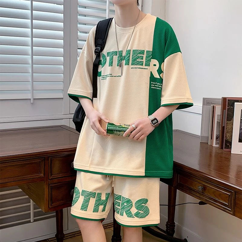 Top Shorts Sets Man Casual Sports Suits 2025 Trend Tracksuit Basic Summer Print T Shirt Original Brands Jogging Men's Clothing O