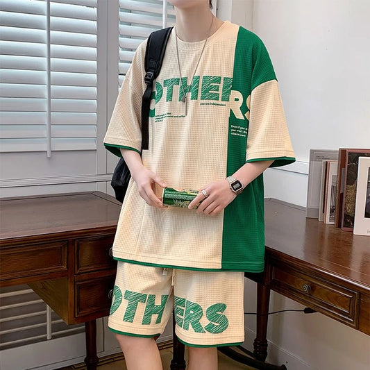 Top Shorts Sets Man Casual Sports Suits 2025 Trend Tracksuit Basic Summer Print T Shirt Original Brands Jogging Men's Clothing O