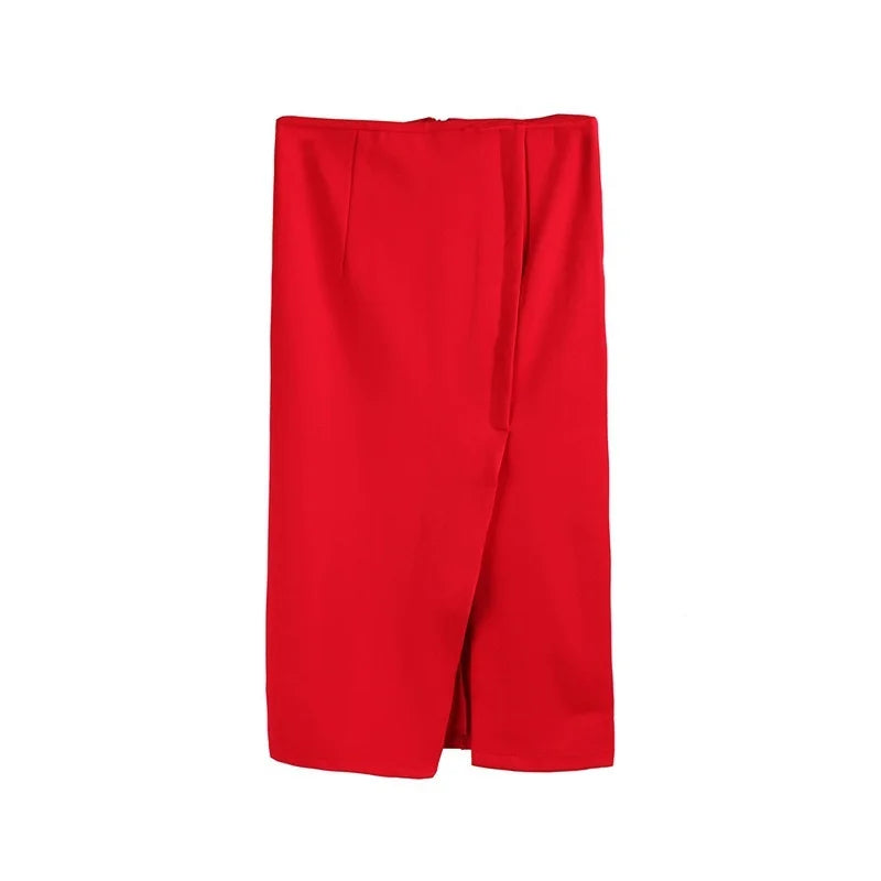 High Elastic European Style Sexy Split Package Hip Step Skirt High Waist Skirt