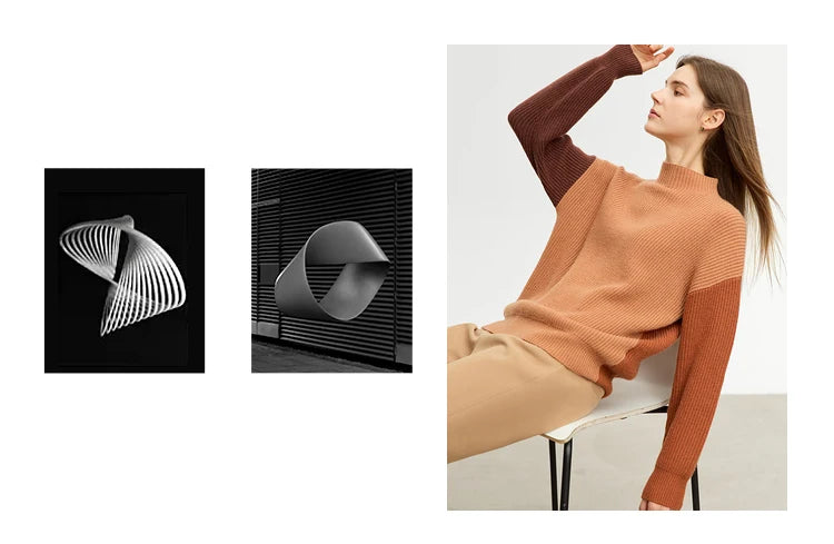 AMII Minimalism Sweaters Women 2024 Spring Street wear Spliced Knitted Top Drop Sleeve Loose Full Pullovers Sweaters 12344144