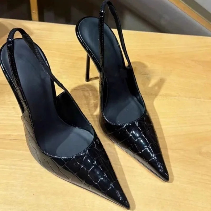 Women's Pointy Stiletto Sandals Summer New Style Baotou Shallow Mouth Set Foot Anti-slip Wear-resistant High Heels