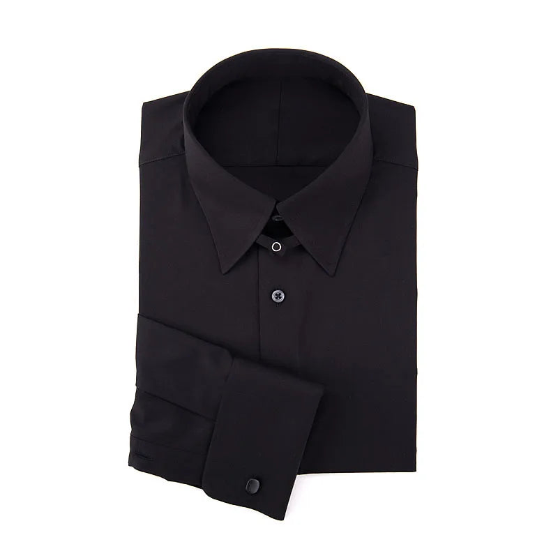 2024 new classic long sleeve buckle men's shirt vintage French collar men's shirts wholesale