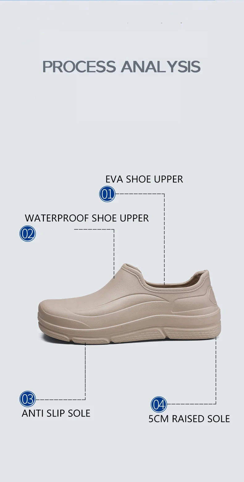Summer Chef Shoes Anti Slip and Oil Proof Work Shoes Casual Lazy Slippers Soft Comfortable Beach Slippers Sandals Garden Shoes