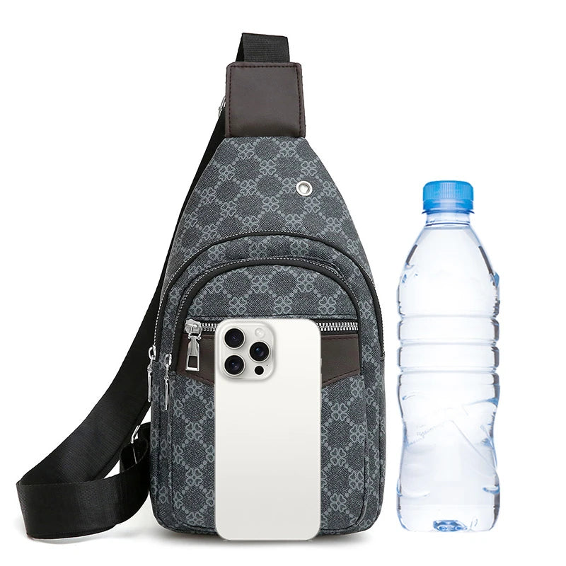 Men's Multifunction Messenger Bag Shoulder Cloth Chest Bags Crossbody Casual  Handbag with Earphone Hole