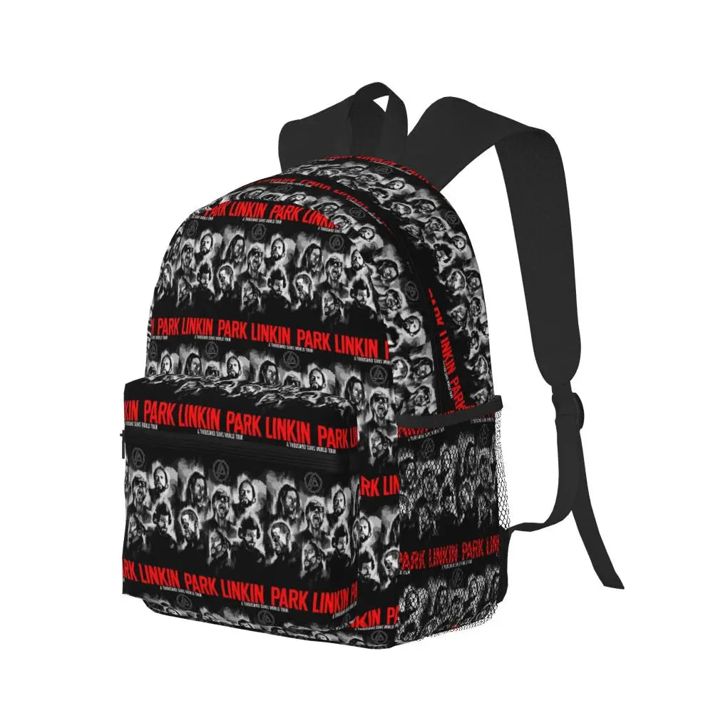 L-Linkin-S P-Park-S Band Student Backpack School Bag Hiking Travel Daypack for Boys Girls Fashion Bookbag Shoulder Bags