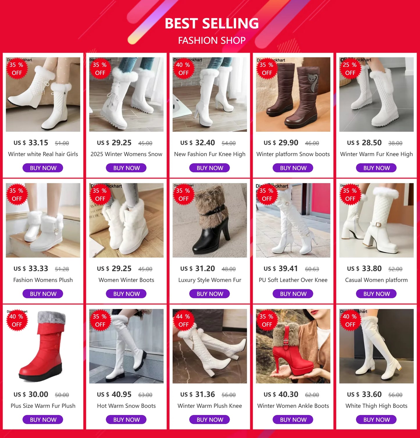 Winter Warm Fur Knee High Boots Womens Platform Snow Boots High Heels Female Padded Shoes  High Boots  Free Ship Big Size 41