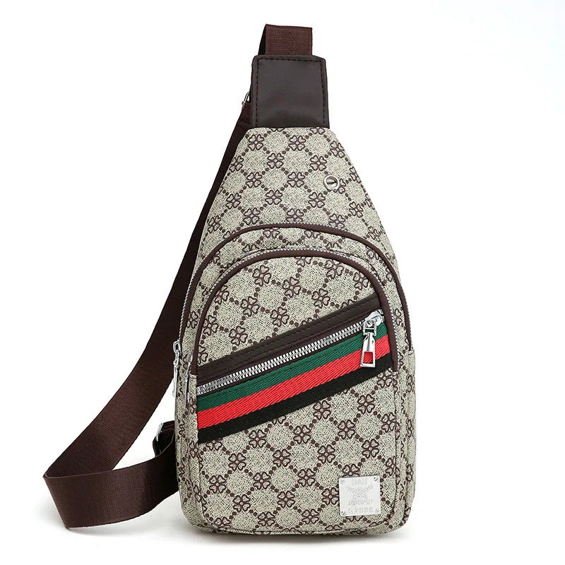Men's Multifunction Messenger Bag Shoulder Cloth Chest Bags Crossbody Casual  Handbag with Earphone Hole