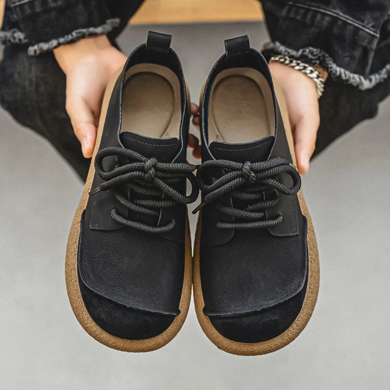 Luxury Brand Men's Casual Shoes Fashion Handmade Walking Shoes Lightweight Leisure Footwear Outdoor Sneakers Leather Work Shoes