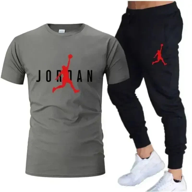 2025 New Summer Popular Men's Set, Men's Sports Set, Printed Leisure Fashion Short Sleeve Set, Men's Jogging Set