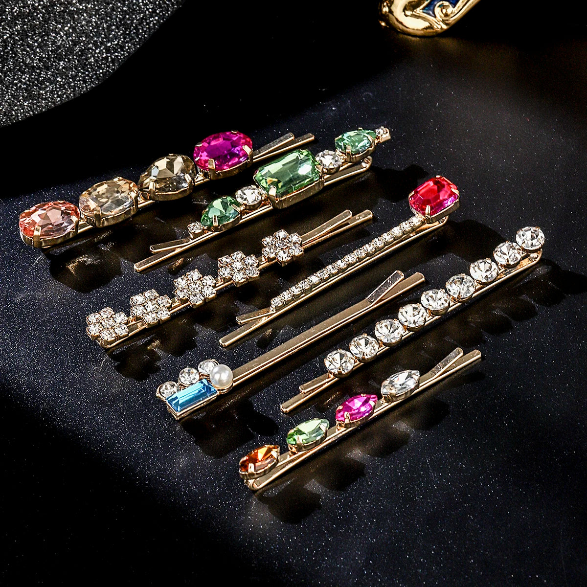Upscale Luxurious Crystal Zircon Hair Clip Temperament Elegant Wild Hair Pins Leisure Prom Street Beat Personality Retro Hair BAZAARHUBO