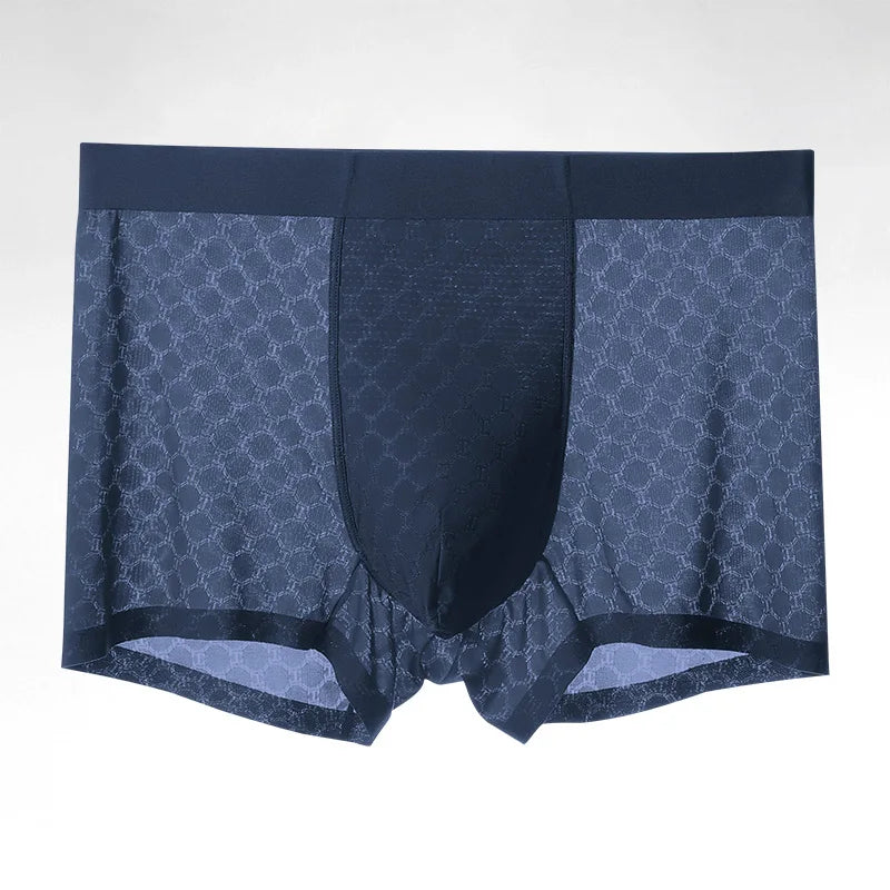 Ice Silk Underwear Men's Boxer Briefs Summer Thin Breathable Boxer Briefs Seamless Boxer Briefs Boys Shorts