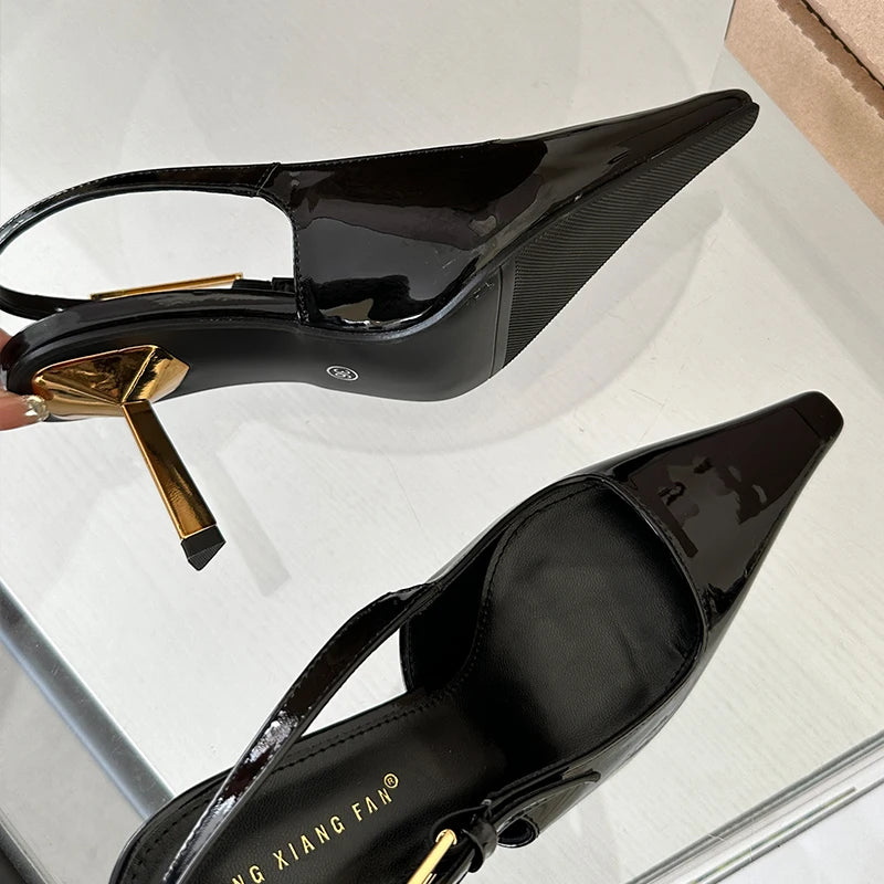 Women Shoes Pumps Sandals Spring Fashion Pointed Toe Slingbacks Female Footwear Summer Ladies Shallow Shoes High Heels
