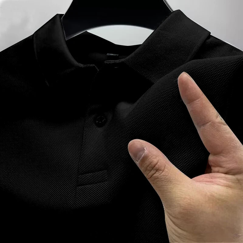 2026 Men's premium summer polo shirt, quick drying, breathable, casual, business fashion, sports, short sleeved, men's clothing