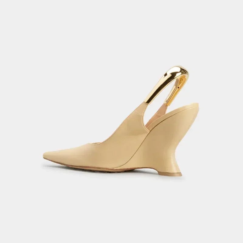 Summer 2024 New High Heels Thick Sole Thick Heel Lacquer Leather Shallow Mouth Pointed Fashion Sexy Women's Oversized Shoes