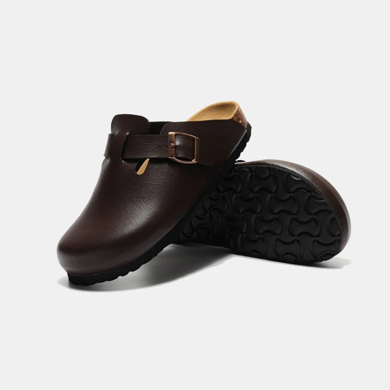 Slippers Buckle 2024 Leather Brand Fashion Unisex Comfortable Outdoor Women Slipper #MT306