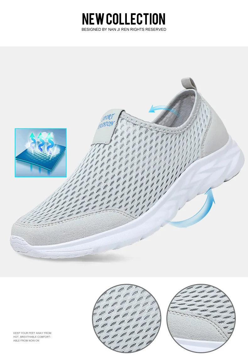 Lightweight Flat Sneakers Men Outdoor Walking Sneakers For Men Summer Large Size 48 Men's Loafers Casual SneaKers Women Male