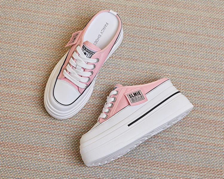 Fujin flip flops women 7.5cm Platform Slippers Denim Chunky Sneaker Casual Comfy Breathable Summer Shoes Women's slippers