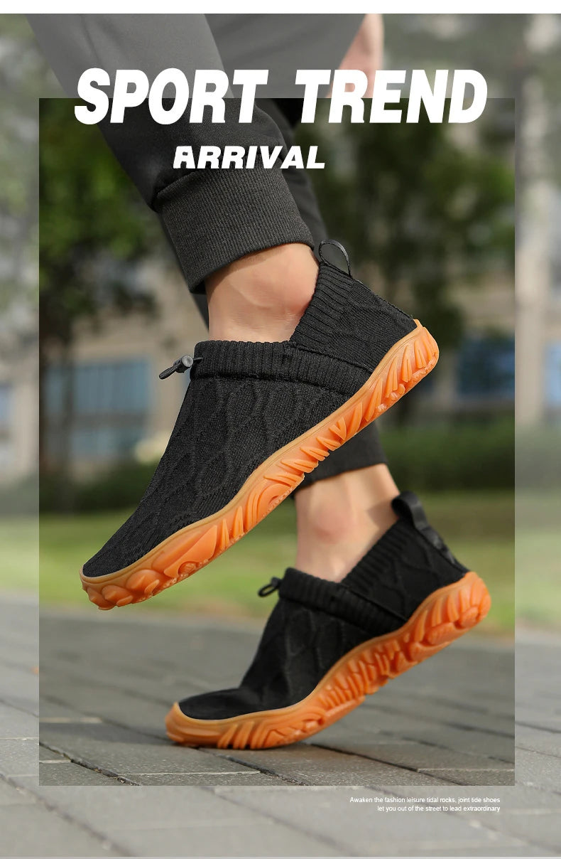 Minimalist Men's Barefoot Shoes Anti Slip Breathable Knitting Walking Shoes for Men Wear-resistant Lightweight Running Sneakers