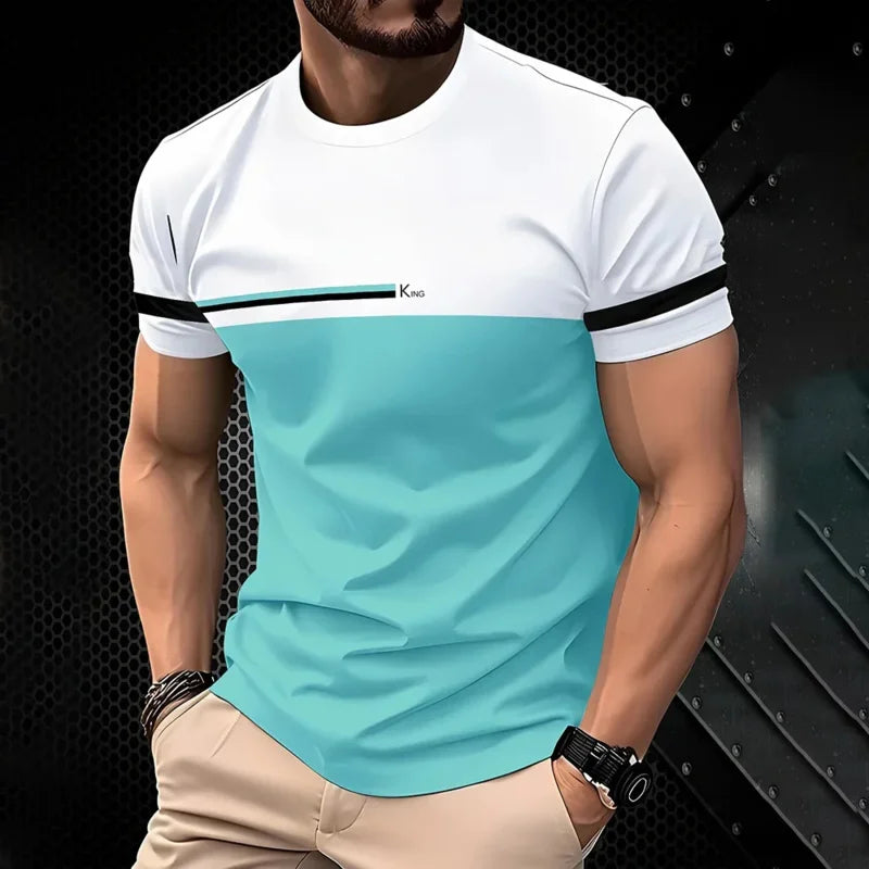 In the summer of 2025, men's casual T-shirts are added with simple O-neck short-sleeved outdoor clothing and breathable 3d print