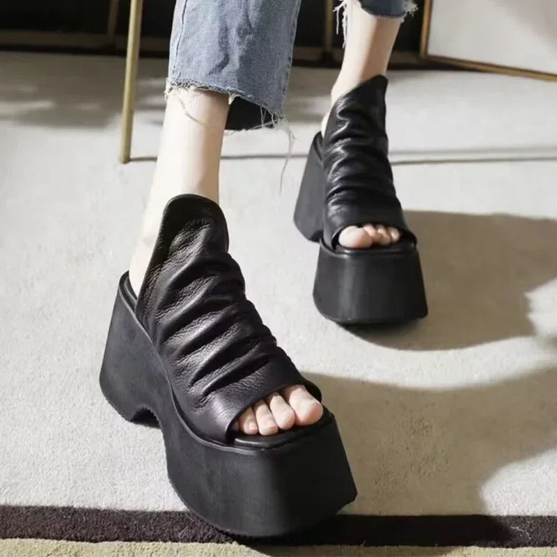 2024 Hot Sell New Summer Platform Women Open Toe Slippers High Heels Shoes Sandals Flip Flops Sexy Pumps Slides Zapatillas Mujer