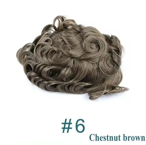 80%Density Natural Hairline 0.02mm Ultra Thin Skin Invisible Mens Toupee Brown Blonde Grey Human Hair Capillary Prosthesi System