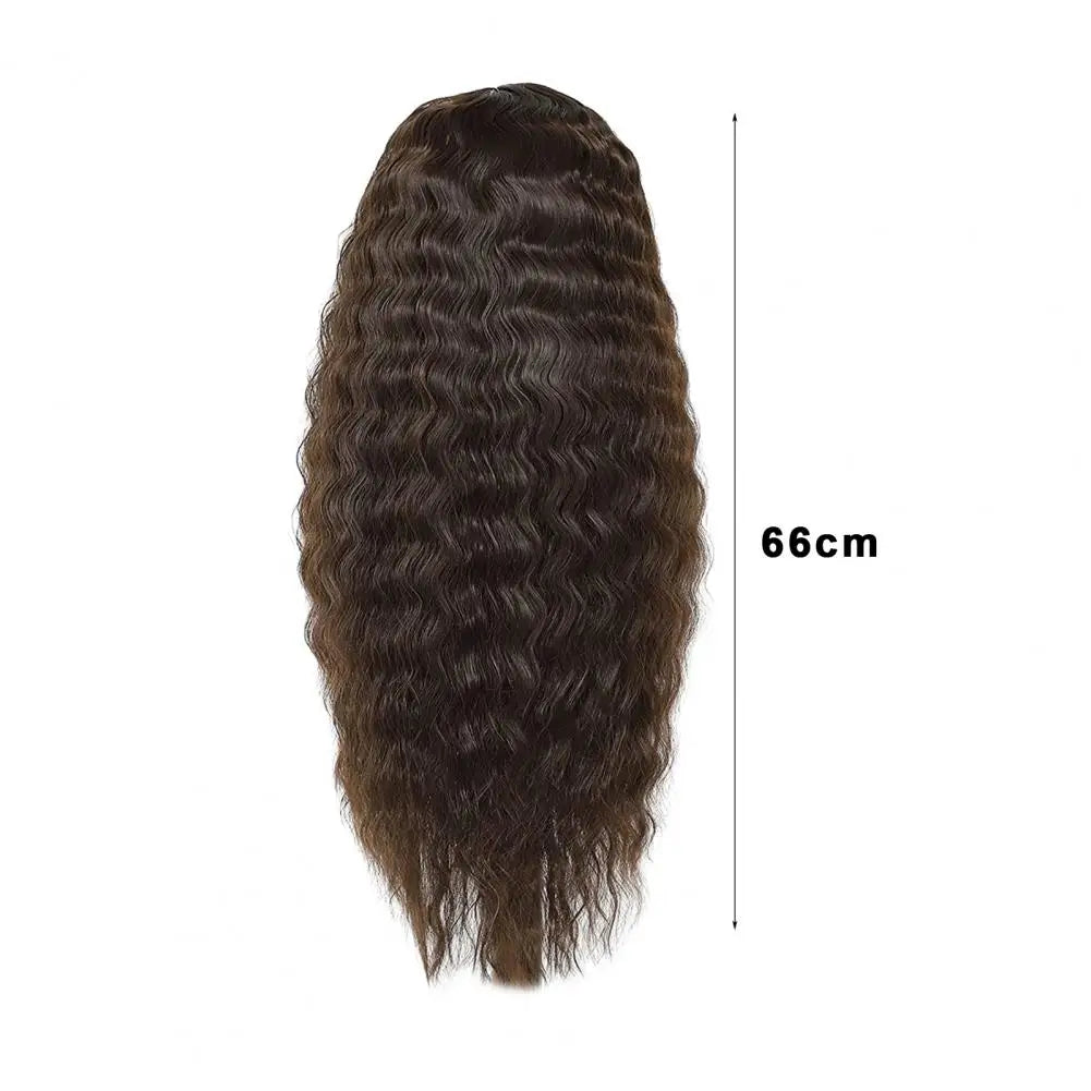 2024 Water Wave Long Curly Wig Jungle Wave Middle Split Glossy Hair Hair Extensions Human Wig African Brazilian Black Women Wig