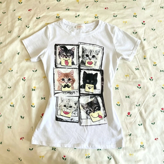 Woman Clothing Kawaii Star Girl Y2k Top Emo Women's Cropped 2000s Tops 90s Vintage Clothes for Women Spring 2025 Woman Kpop Goth