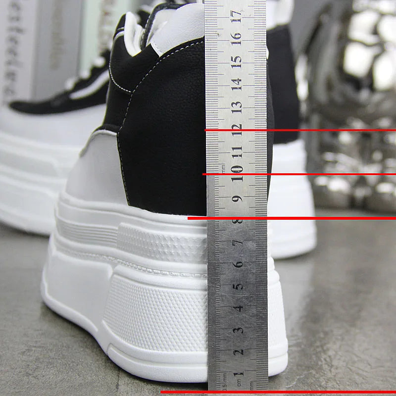 Fujin 10-11CM Synthetic Genuine Leather Boot Ankle Winter Plush Women Autumn Spring Cowboy Platform Wedge High Brand Shoes