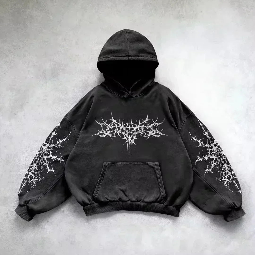 American Fashion Hip Hop Letter Embroidered Zipper Hoodie Men Street Y2K New Casual Loose Fleece Padded Sweatshirt Unisex Hoodie