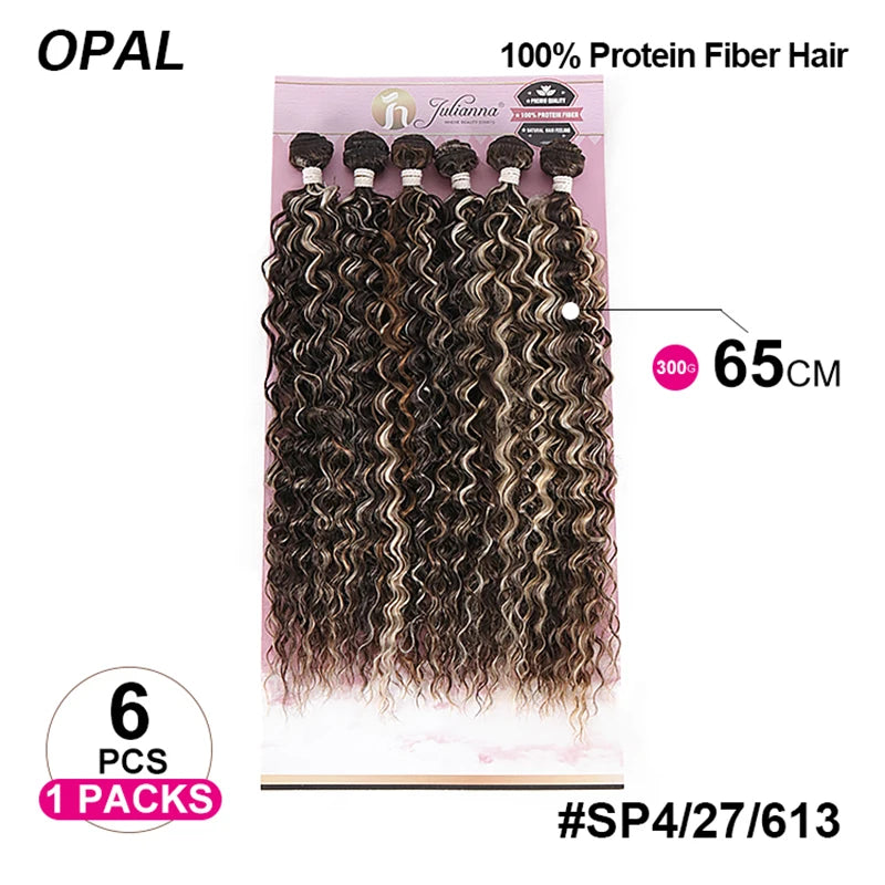 Julianna High Quality Packet Smooth Ombre Curly Kanekalon Fiber Organic Synthetic Weave Bundles Hair Extensions