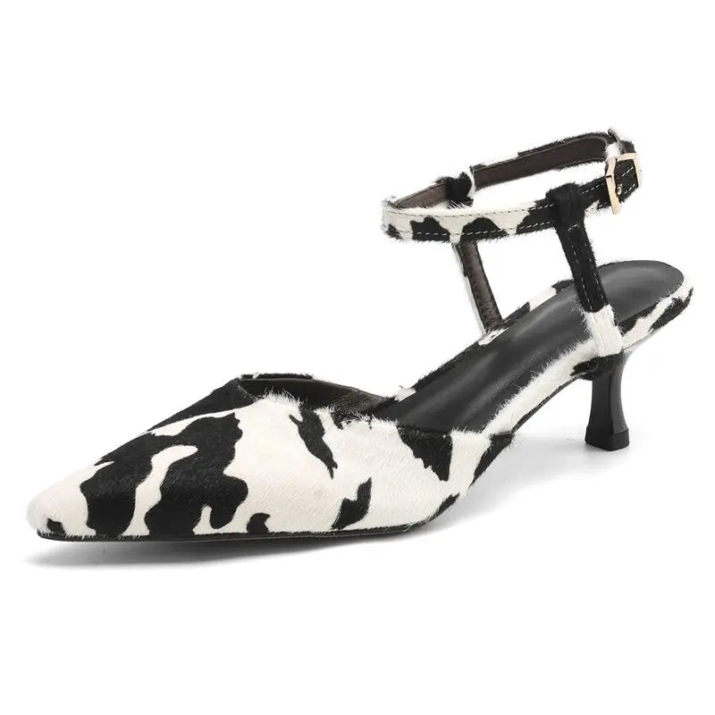 MORAZORA Plus Size 34-43 New Horsehair Women Sandals Stiletto High Heels Pointed Toe Buckle Strap Summer Shoes Ladies Party Shoe