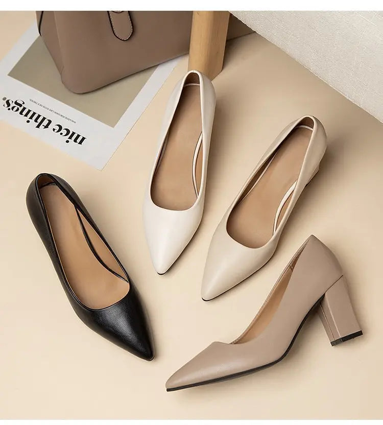 New High Heel Shoes Pointed Shallow Mouth Thin Heel Platform High Heels Fashion Elegant Patent Leather Women Shoes