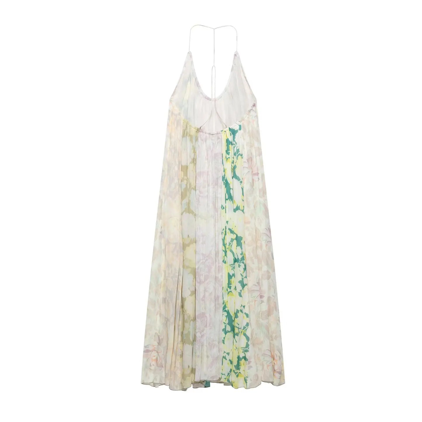 HH Summer Fashion Seaside Vacation Style Elegant Suspender Dress With Flower Print Backless Sleeveless Sexy Midi Dresses