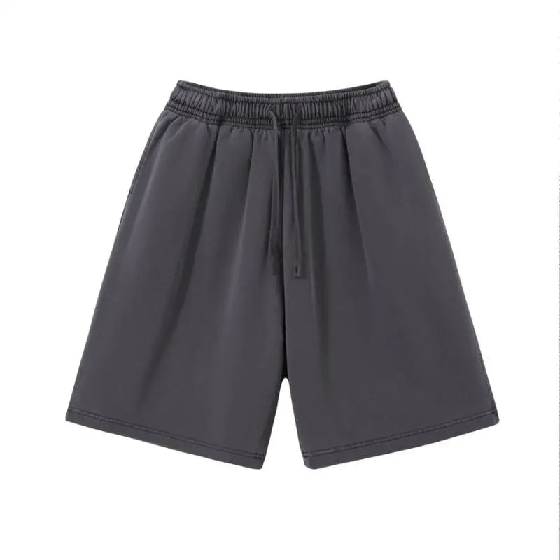 12 Colors 100% Cotton Men's and Women's Same Pull Rope High Waist Loose Fashion Casual Oversize Shorts sweatpants