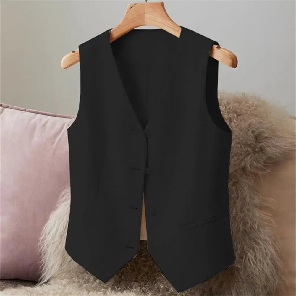 Women Fashion Vest Solid Single Breasted Waistcoats Vest Vintage Jackets Female Chic Lady Tank Tops Sleeveless Vests For Women