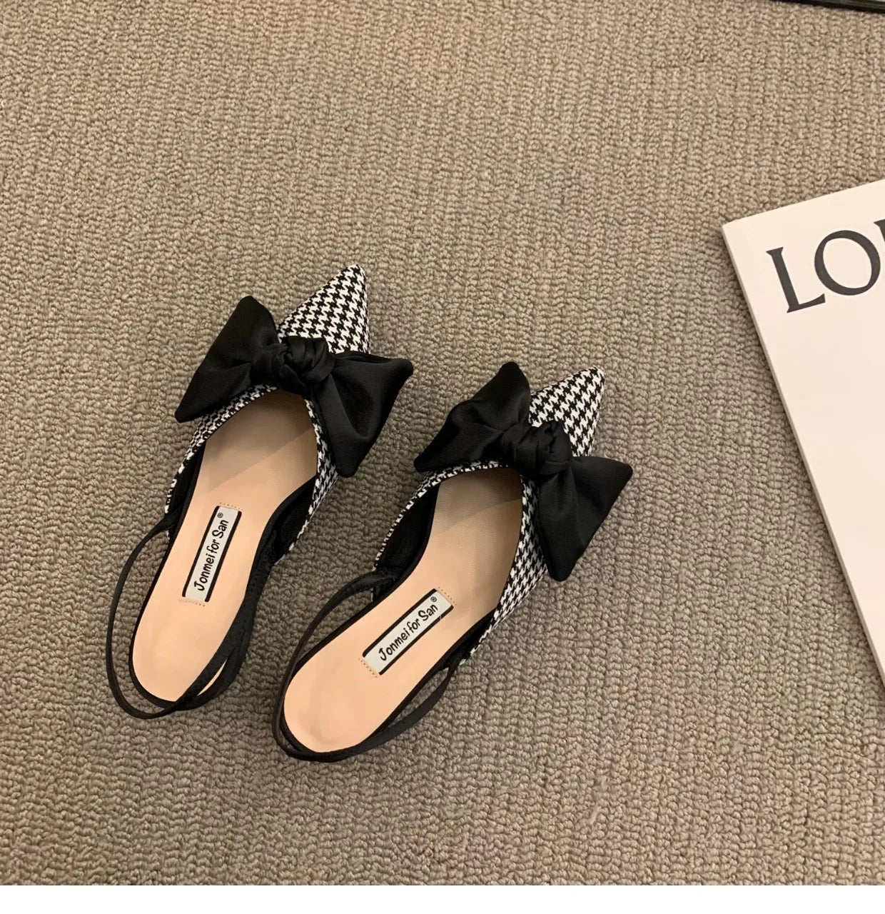Bow Sandals Women 2022 Summer Pointed Low Heel Sandals Women Fashion Baotou Thin Strap Sandals High Heels Sandalias De Mujer