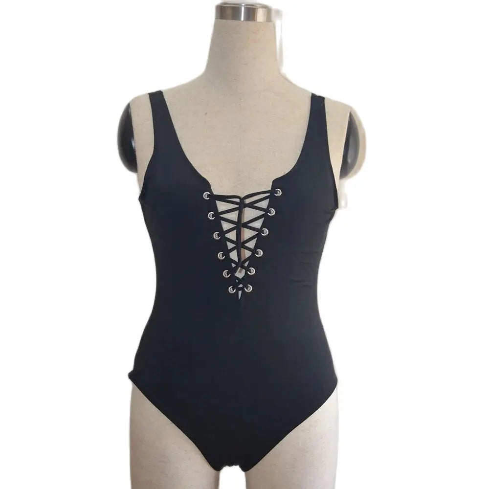 A Backless Swimsuit for Women's Sexy Bodysuit Beach Outfit Pushed Up Beach Swimwear