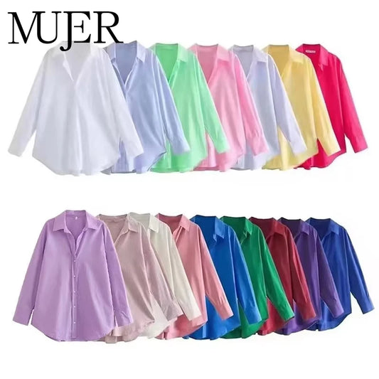 Multicolour Button-Up Oversized Shirt