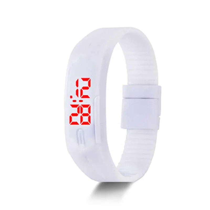 New Digital LED Watches Candy Color Silicone Rubber Touch Screen Digital Watches Women Men Children Bracelet Sports Wrist Watch