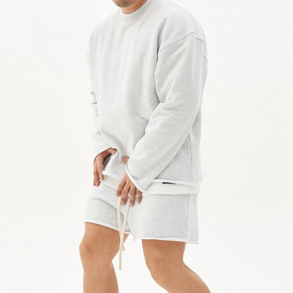Mens Summer Cotton Sets Loose Sweatshirts Two-piece Kits Training Hoodie Pullover Hooded With Shorts Jogging Suits Streetwears