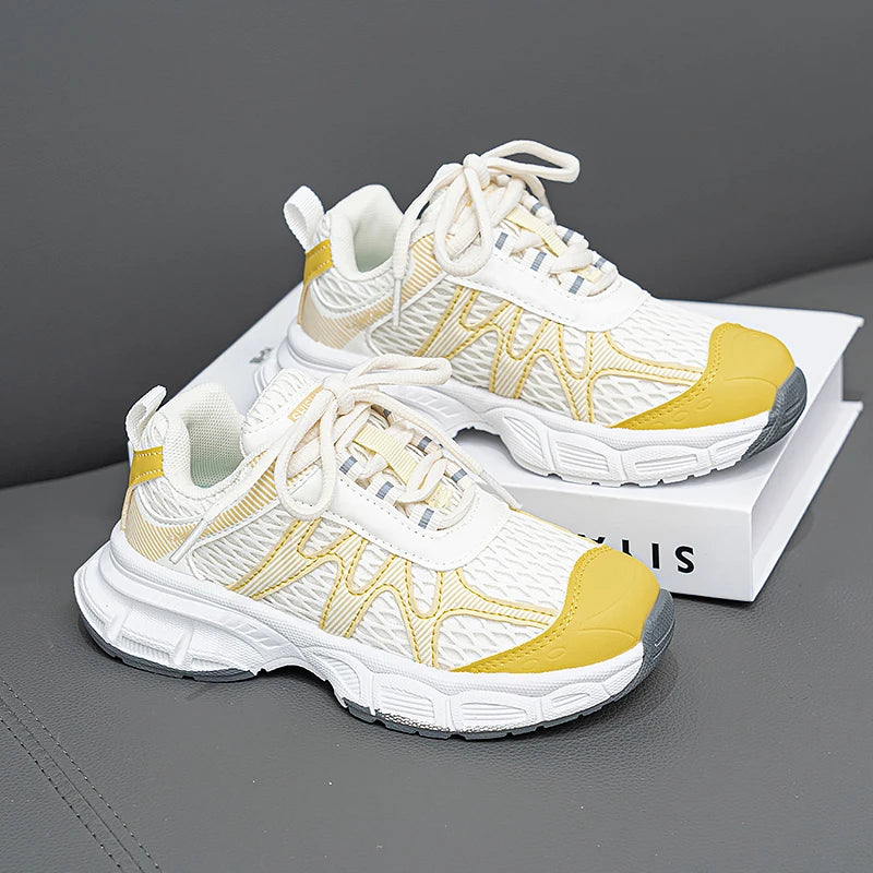 Kids Casual Shoes for Boys Girls Fashion Classic Air Mesh Summer Breathable Children Sports Running Sneakers Lace-up Non-slip