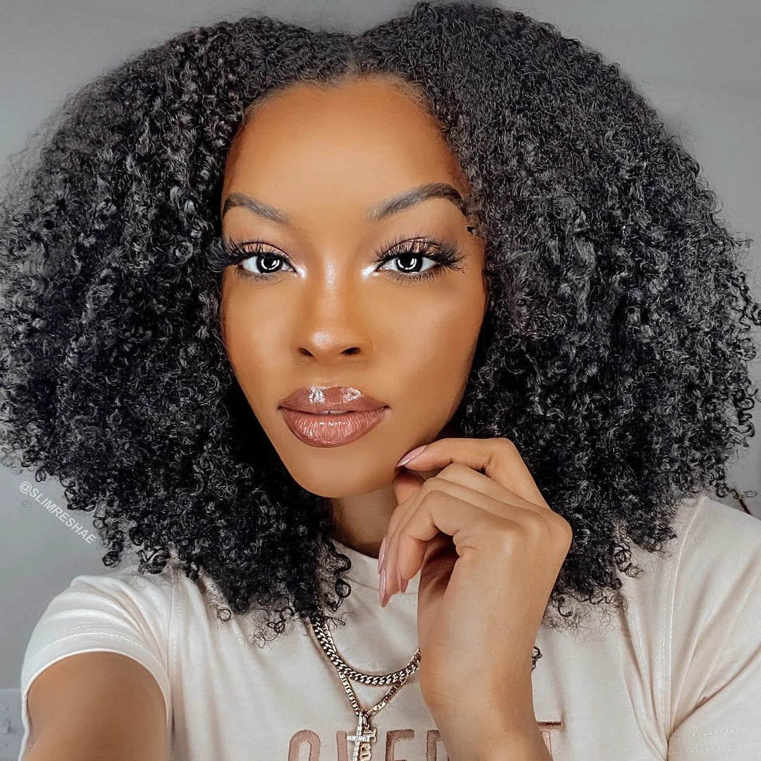 Mongolian Afro Kinky Curly Hair Wig Human Hair 13x6 Lace Frontal Wig Curly 4B 4C Lace Front Human Hair Wig Natural Hairline