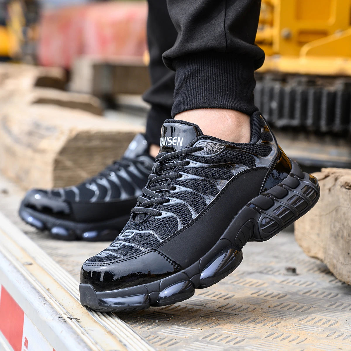 Air Cushion Steel Toe Work Safety Shoes Men Women Non Slip Sneakers Anti-Smash Puncture Proof Security Breathable Shoes Unisex