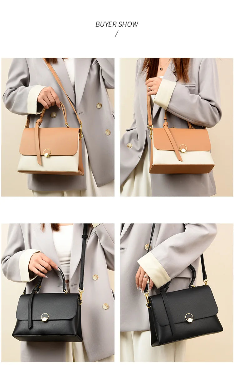 Fashionable Women's Bags, High-End Versatile Casual Bags, Trendy Textured Color-Blocked Handbags, Niche Shoulder and Crossbody Bags, a Great Choice for Gifting to Your Girlfriend