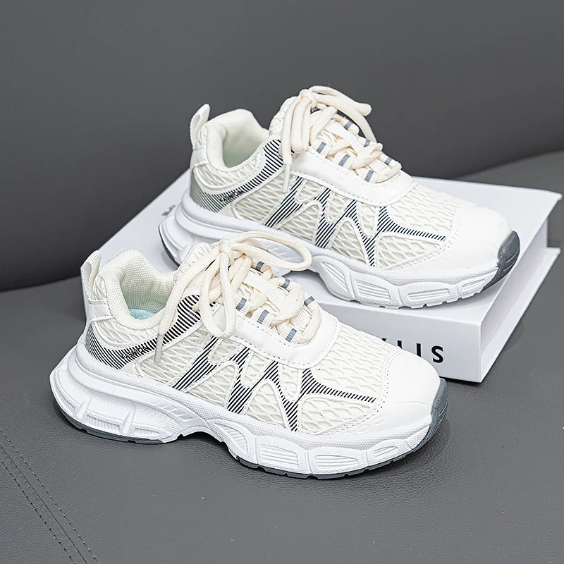 Kids Casual Shoes for Boys Girls Fashion Classic Air Mesh Summer Breathable Children Sports Running Sneakers Lace-up Non-slip