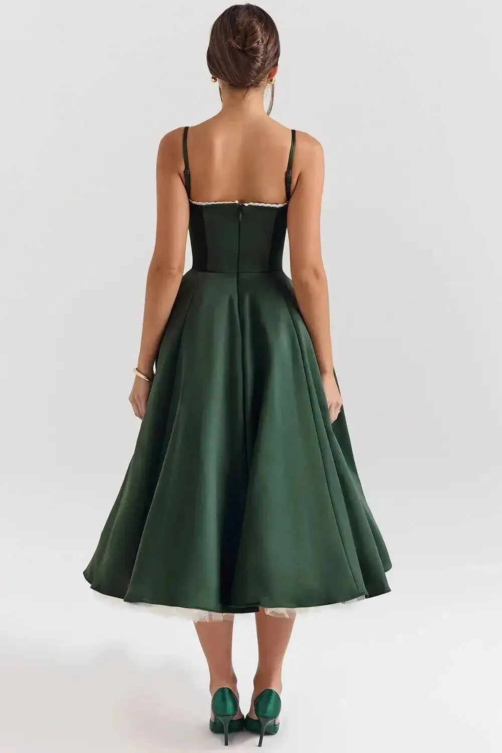 2026 Spring/summer High End Satin Strapless Heavy Industry French Waist Strap Sexy Hot Girl Medium Long Dress Women Elegant