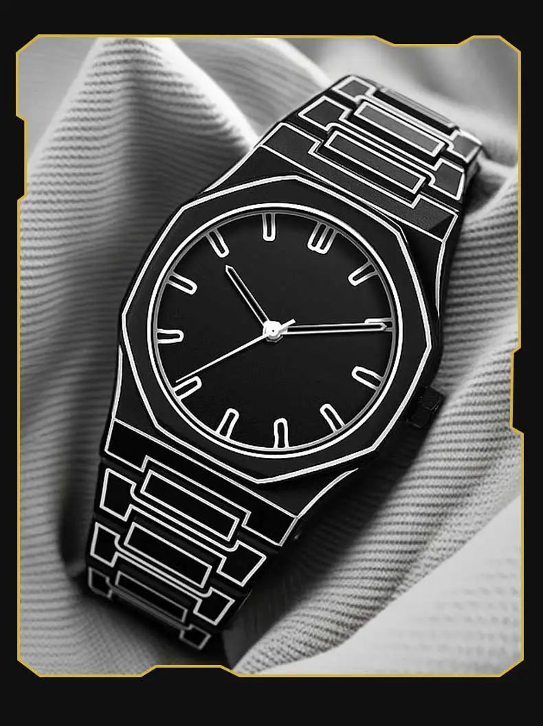 2025 New Creative Men Silicone Watch VA VA VOOM Brand Quartz Movement Creative Lines Leisure Outdoor Sports Black Wrist Watches