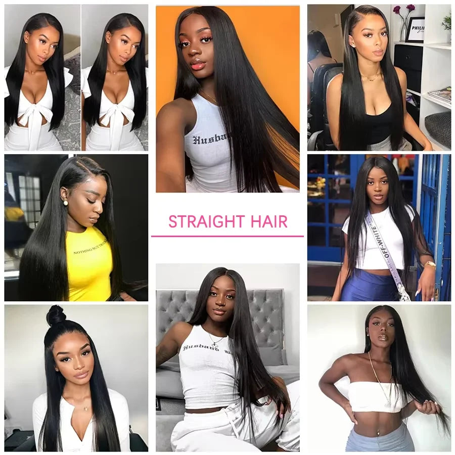 HD Bone Straight 13x6 13x4 Lace Front Human Hair Wig Transparent Brazilian Remy 36 Inch Human Hair Lace Frontal Wig For Women
