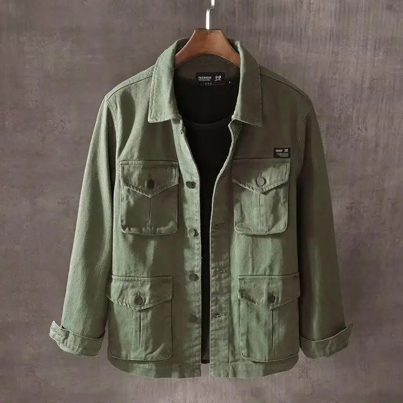 Washed Jackets Trendy Brand Casual Work Jackets Men's Loose Spring Autumn Tops Japanese Style