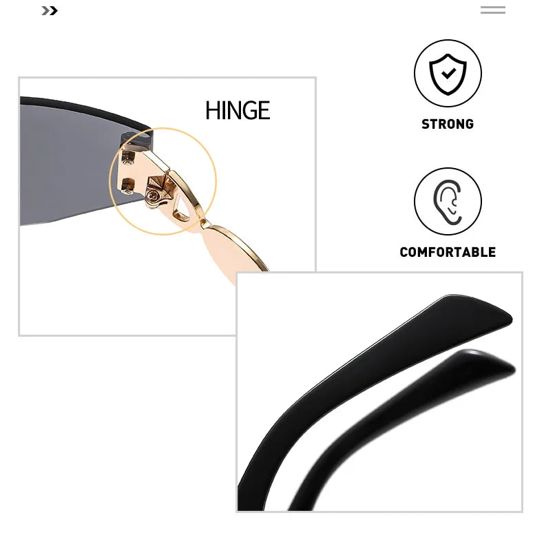 New Y2k Trendy Cycling Sports Sunglasses With Stylish Hollow Temple Frameless One-piece Glasses 353 BAZAARHUBO